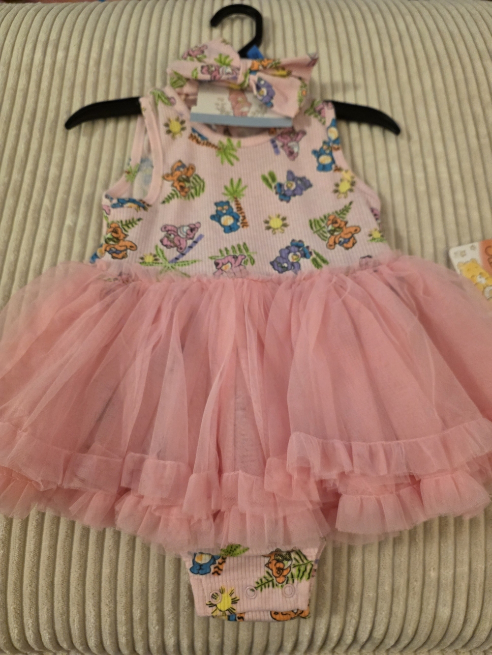 Care Bears Pink Tulle One-Piece Bodysuit with Headband
